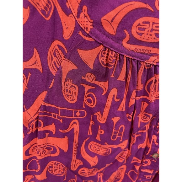 Anthropologie 22 of 52 Conversations Women's US 4 Musical Blouse Top SI52 - Picture 3 of 6